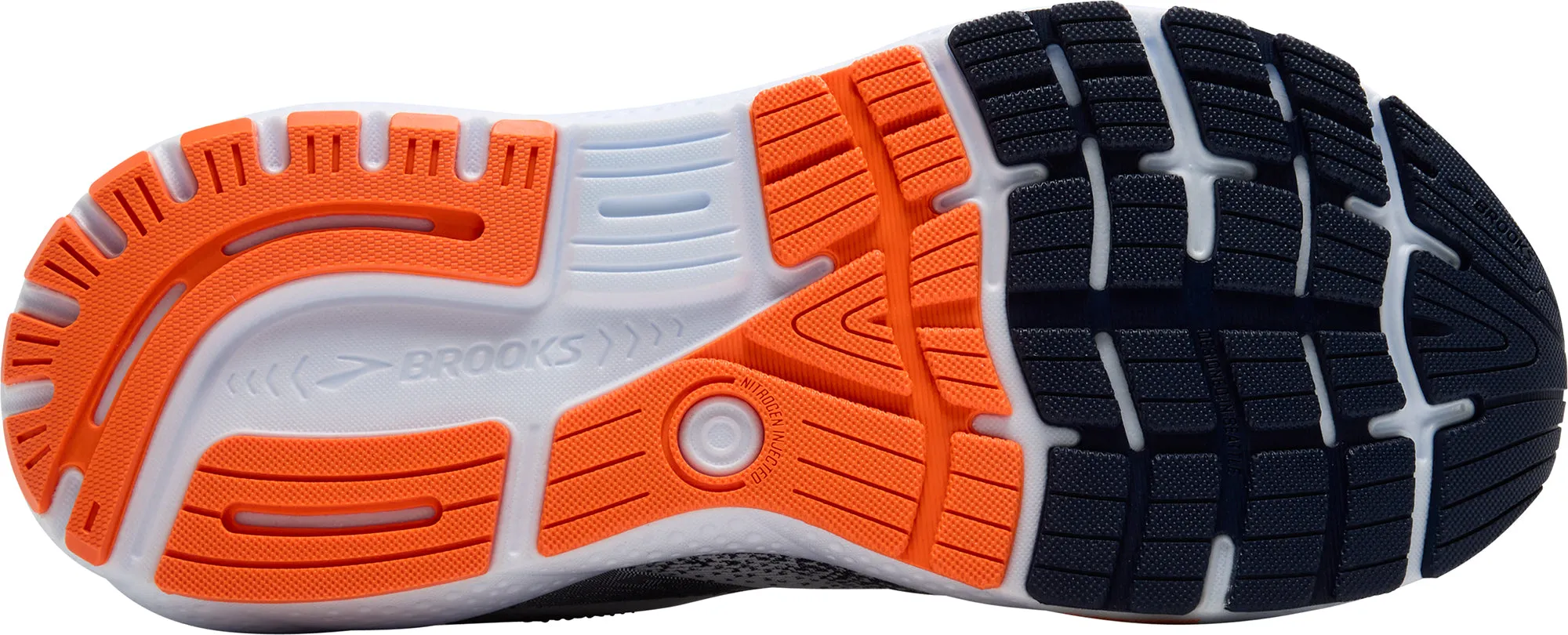 Brooks Ghost 16 Mens Running Shoes - White Multi Directional Grip Dual Density Sole