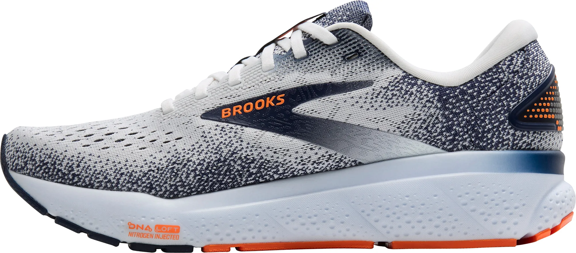 Brooks Ghost 16 Mens Running Shoes - White Ground Feel Technology Easy To Clean