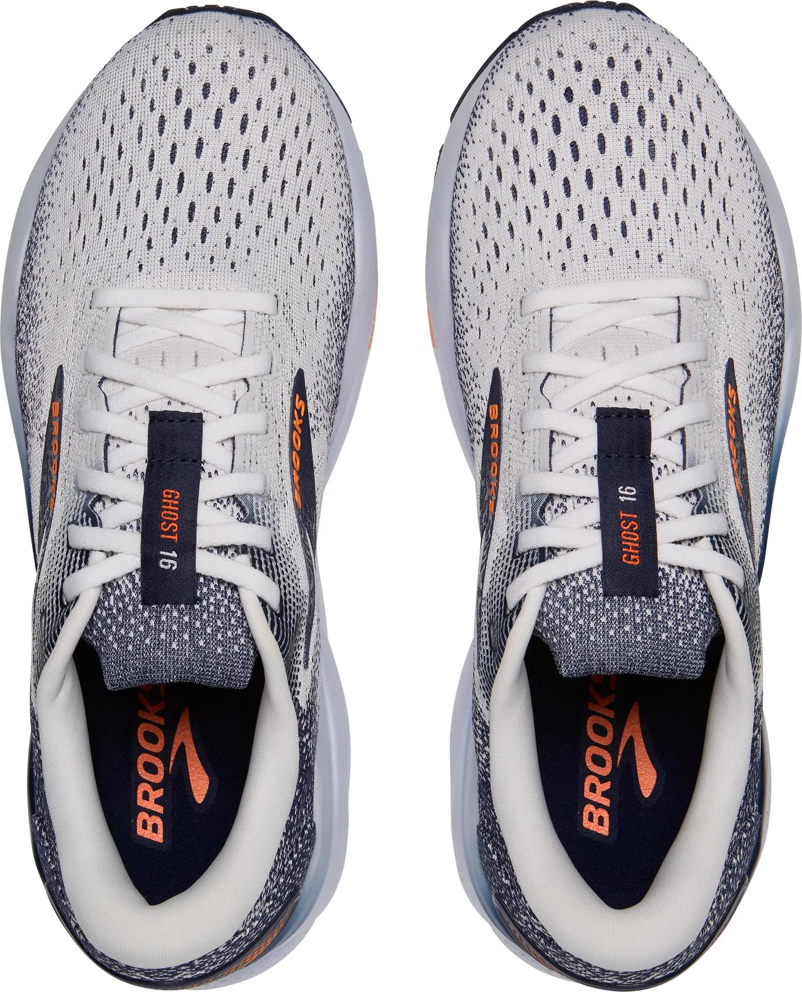 slow - paced shoes Heat Dissipation Technology Brooks Ghost 16 Mens Running Shoes - White