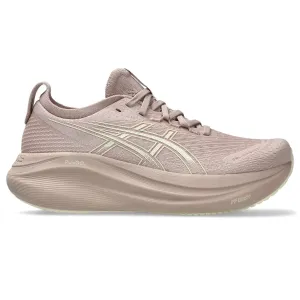 Women's Gel-Nimbus 27 (702 - Fawn/Birch) Asymmetric Lacing Configuration
