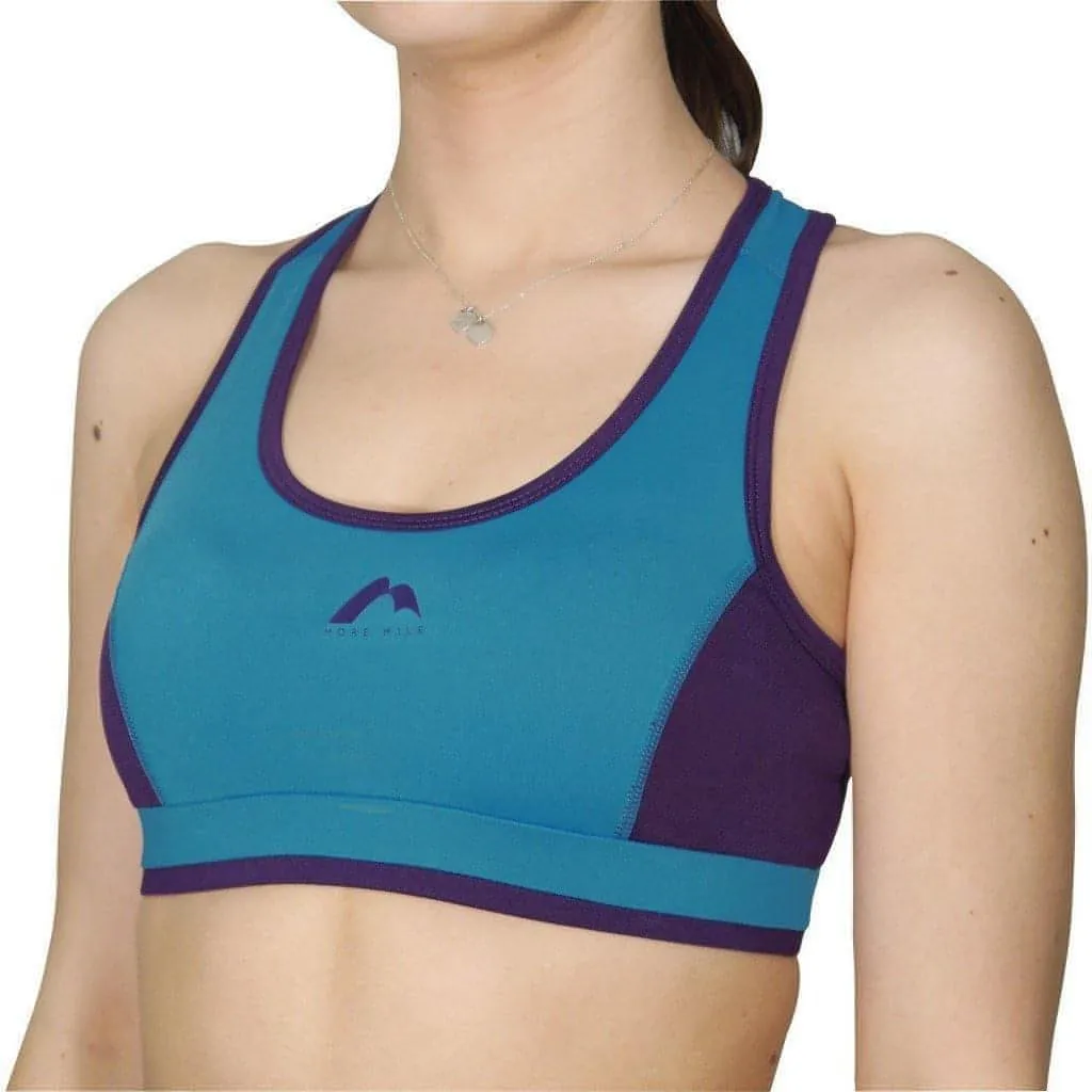 More Mile Prime Womens Running Crop Top - Blue Versatile Comfort