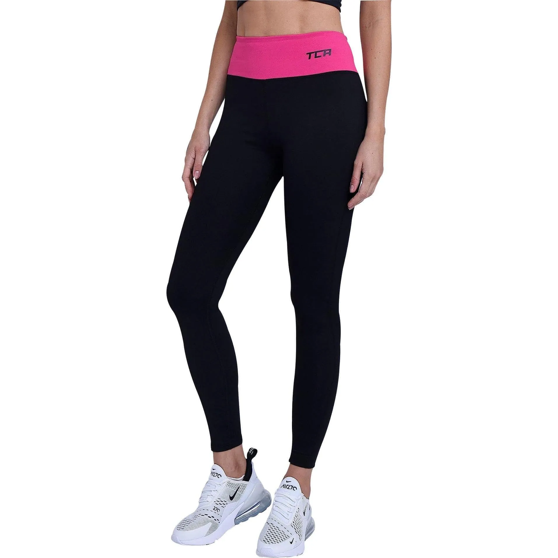 TCA Pro Performance Supreme High Waist Womens Long Running Tights - Black Non-Restrictive Stretch