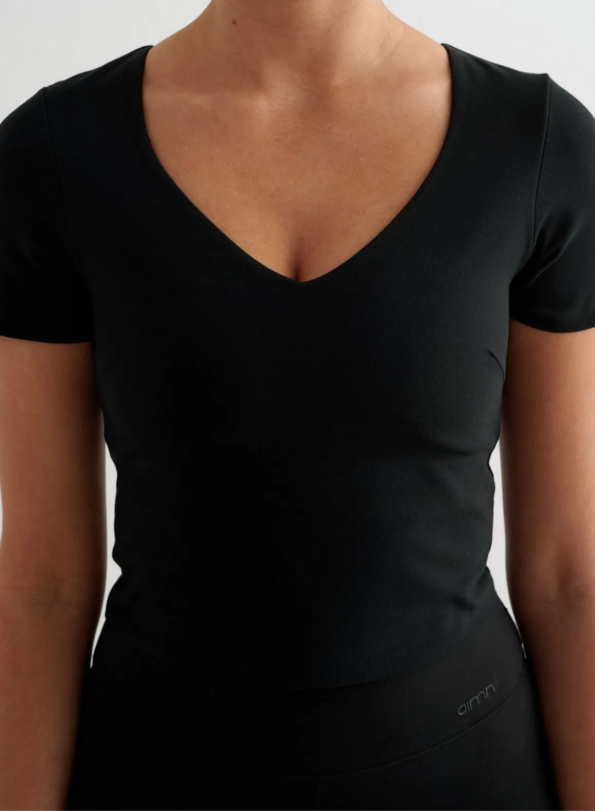 square shape Black Sense Short Sleeve Bralette