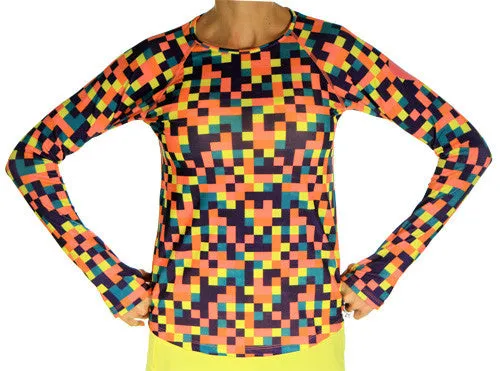 All Day Flex NEW Colorblock Long Sleeve Performance Top Sporty Appeal Minimal Comfort Wear