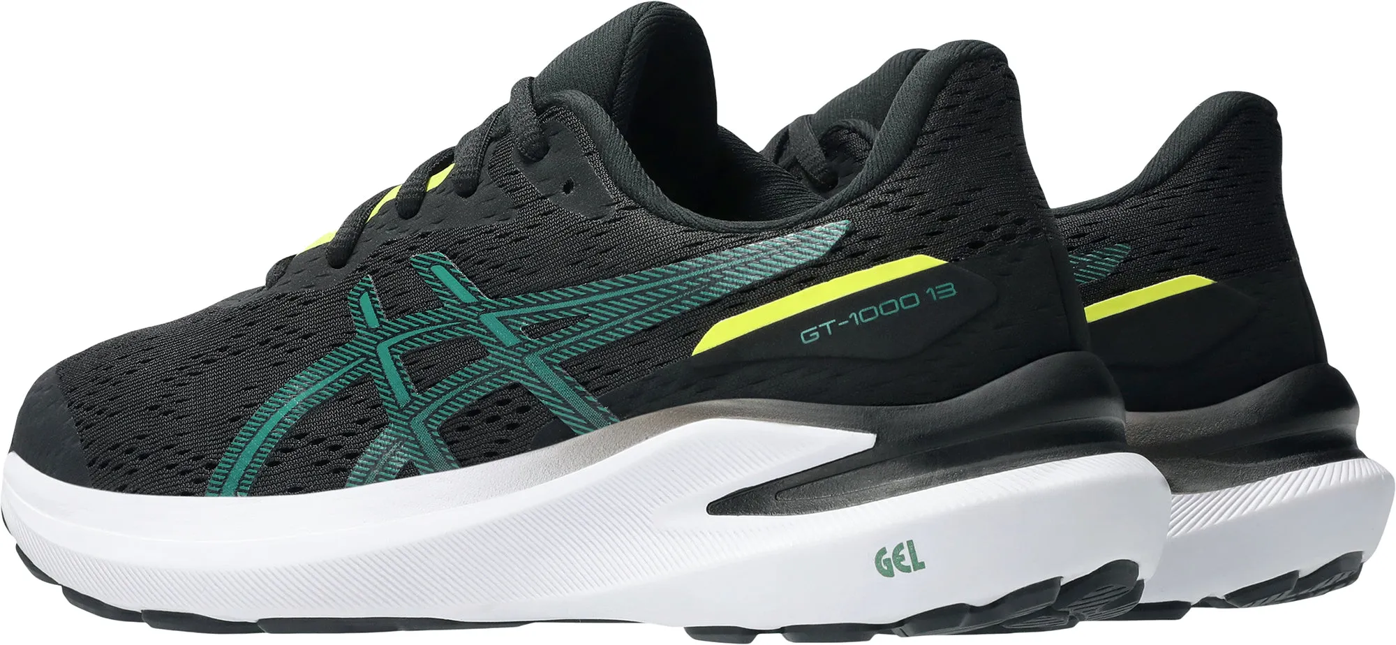 soft midsole shoes Reactive Transition Tech Asics GT 1000 13 GS Junior Running Shoes - Black