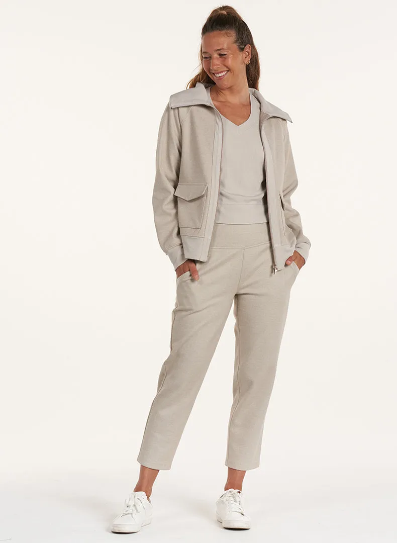 Quinn Rib Trim Trouser - FINAL SALE High Waist Leggings Quick Dry Material