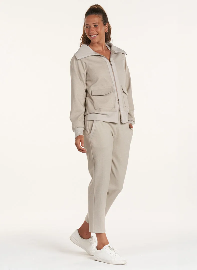 Flexible Waistband StretchRecoveryFabric Quinn Rib Trim Trouser - FINAL SALE