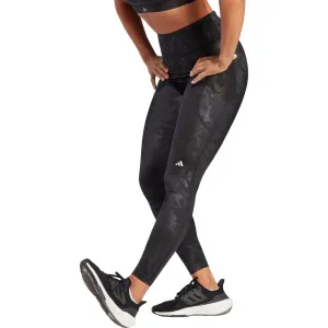 adidas DailyRun Embossed High Rise Womens 7/8 Running Tights - Black High Waist Sweat Resistant Material