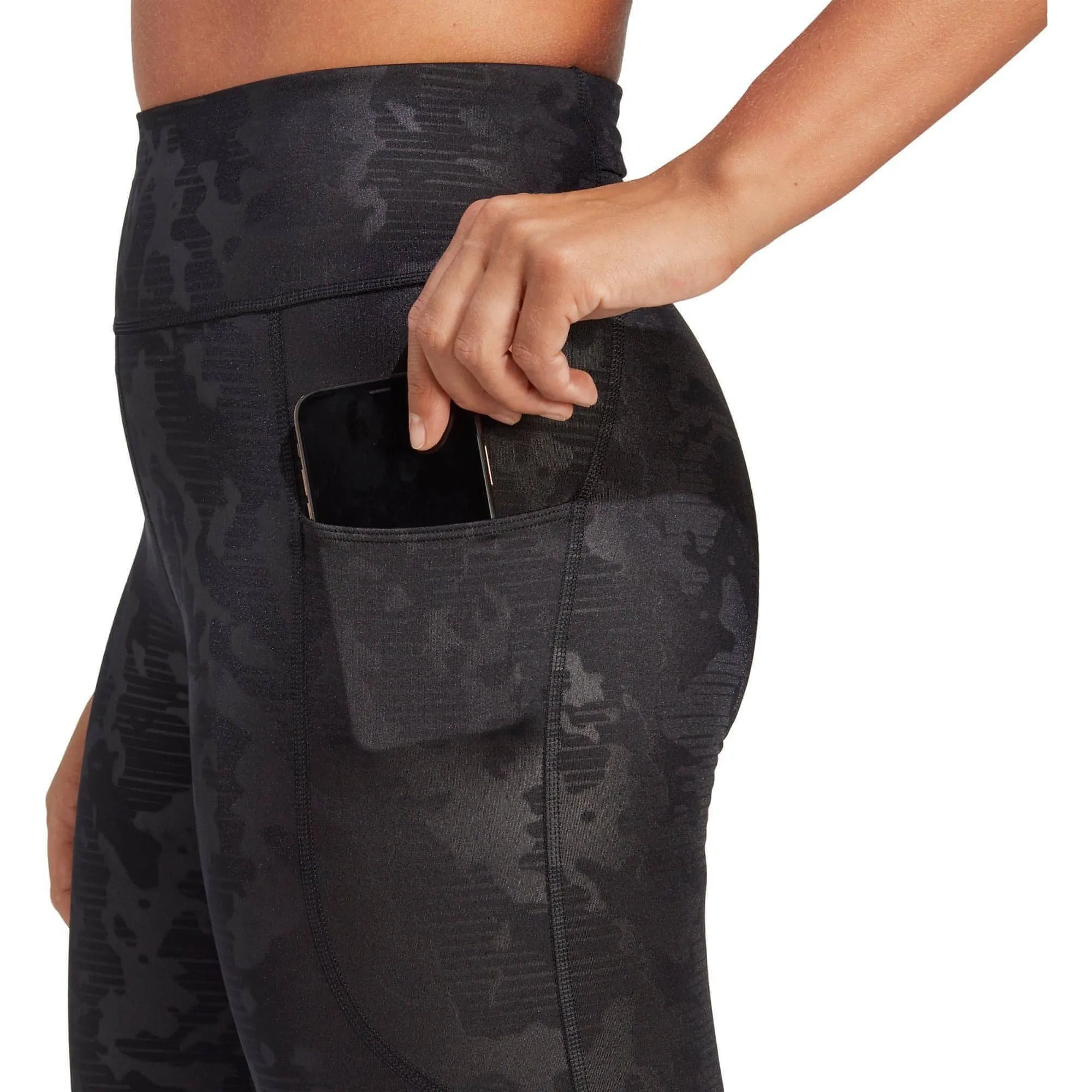 Daily Style Smart Stretch Fit adidas DailyRun Embossed High Rise Womens 7/8 Running Tights - Black