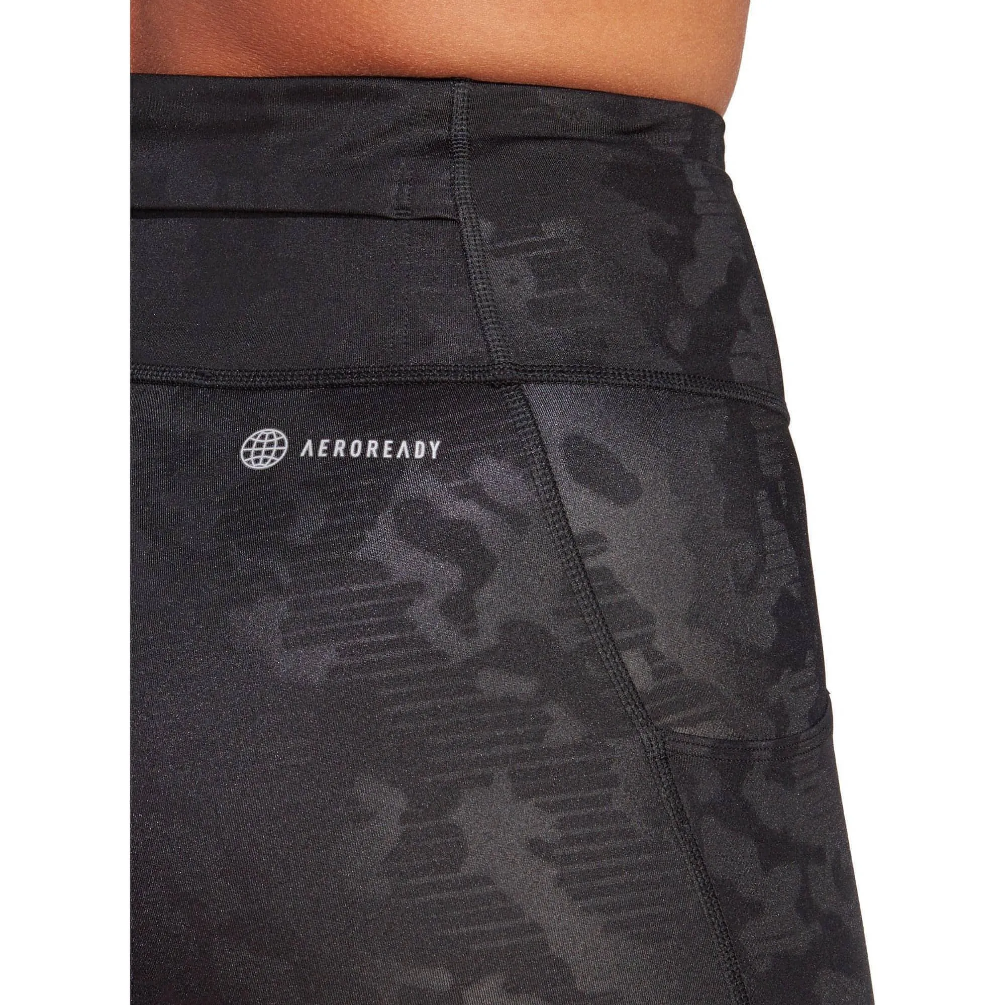 adidas DailyRun Embossed High Rise Womens 7/8 Running Tights - Black Travel Enthusiast Squat Proof All Fit