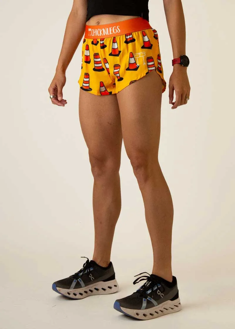 Women's Traffic Cones 1.5" Split Shorts Moisture Wicking Fabric Daily Casual