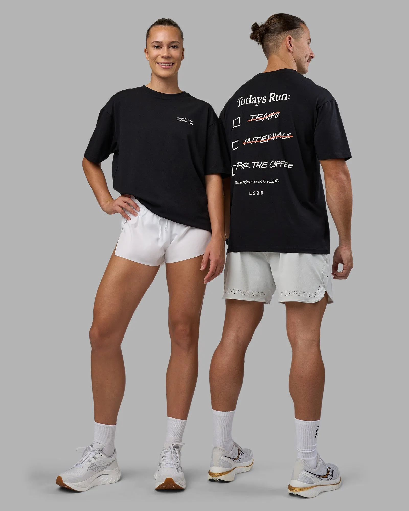 Comfy and Soft Perfect Wear Today's Run FLXCotton Oversized Tee - Black-White