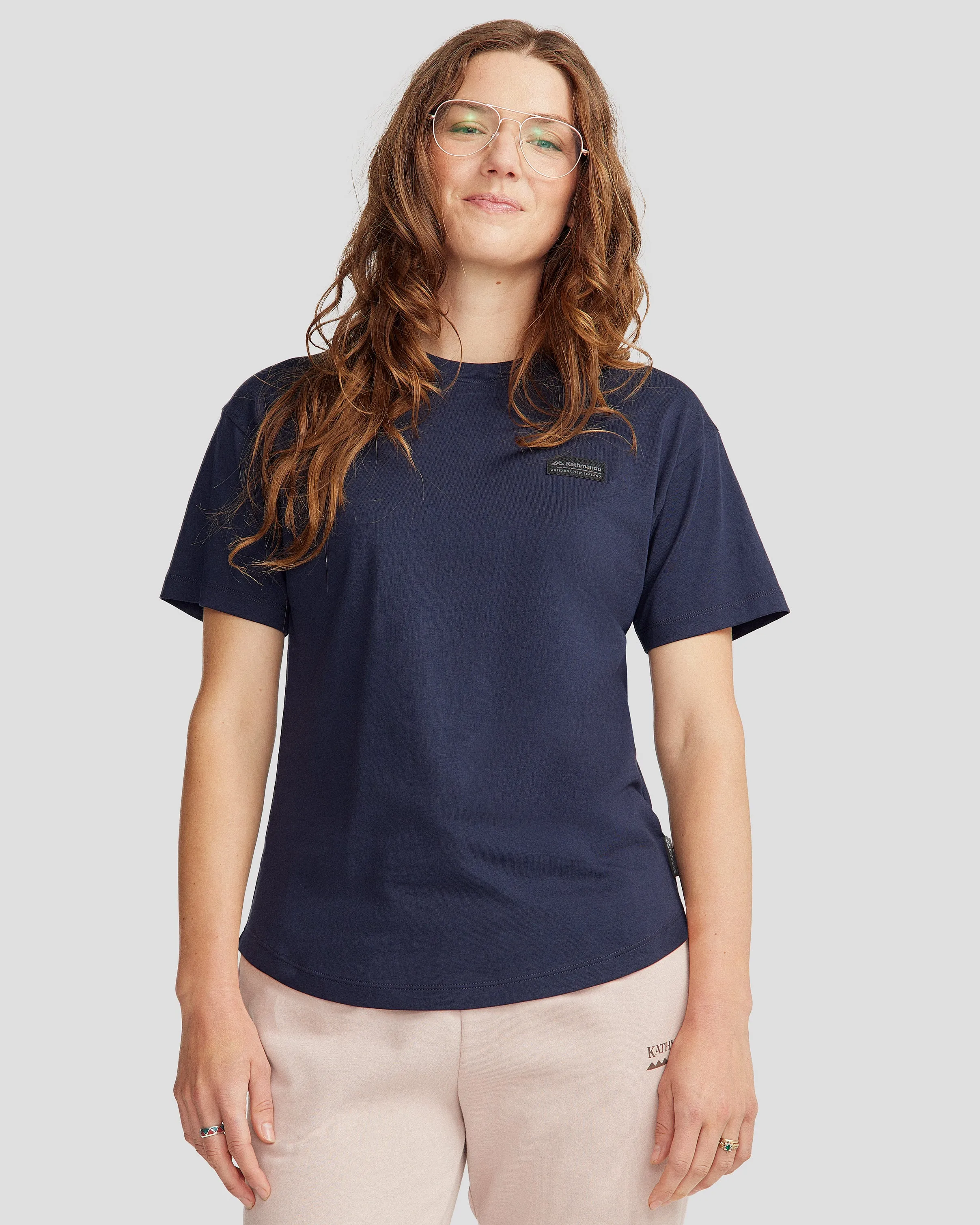 Summer Wardrobe Street Trend Women's Badge Organic Cotton S/S Tee - Pure Navy