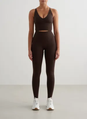 Chocolate Shape Seamless Tights & Cross Back Bralette Set Reflective details Fire - control - integrated