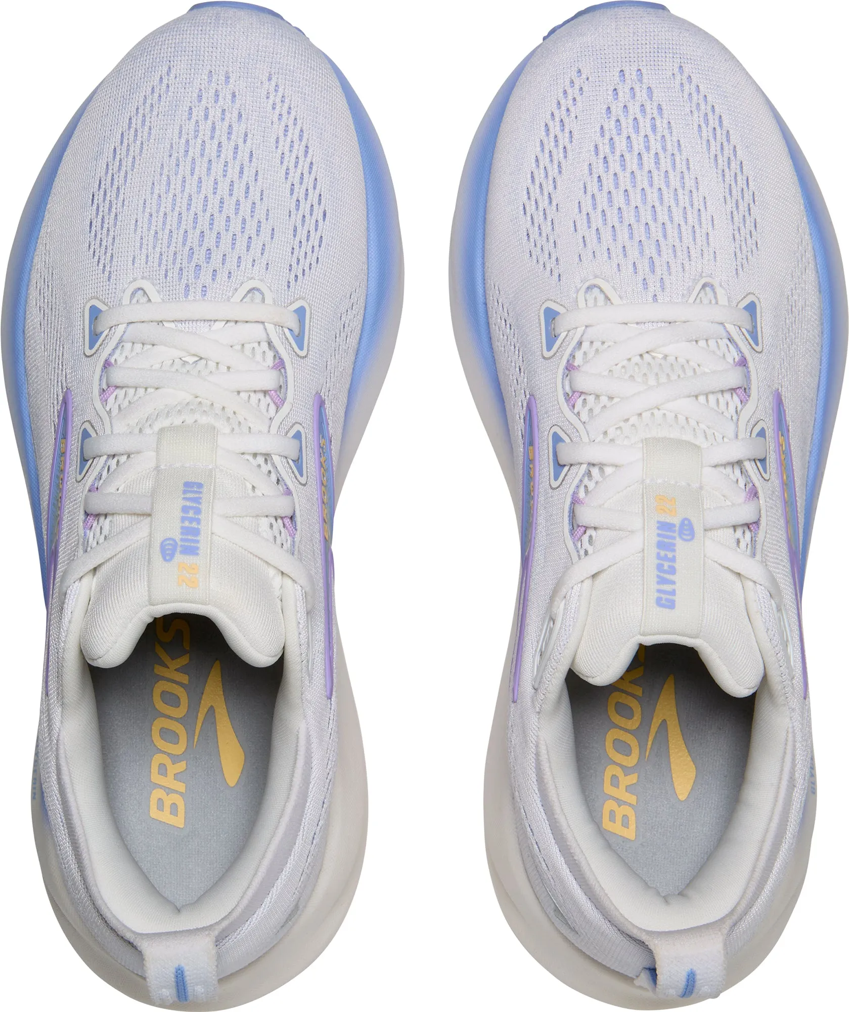 anti - slip Brooks Glycerin 22 Womens Running Shoes - White