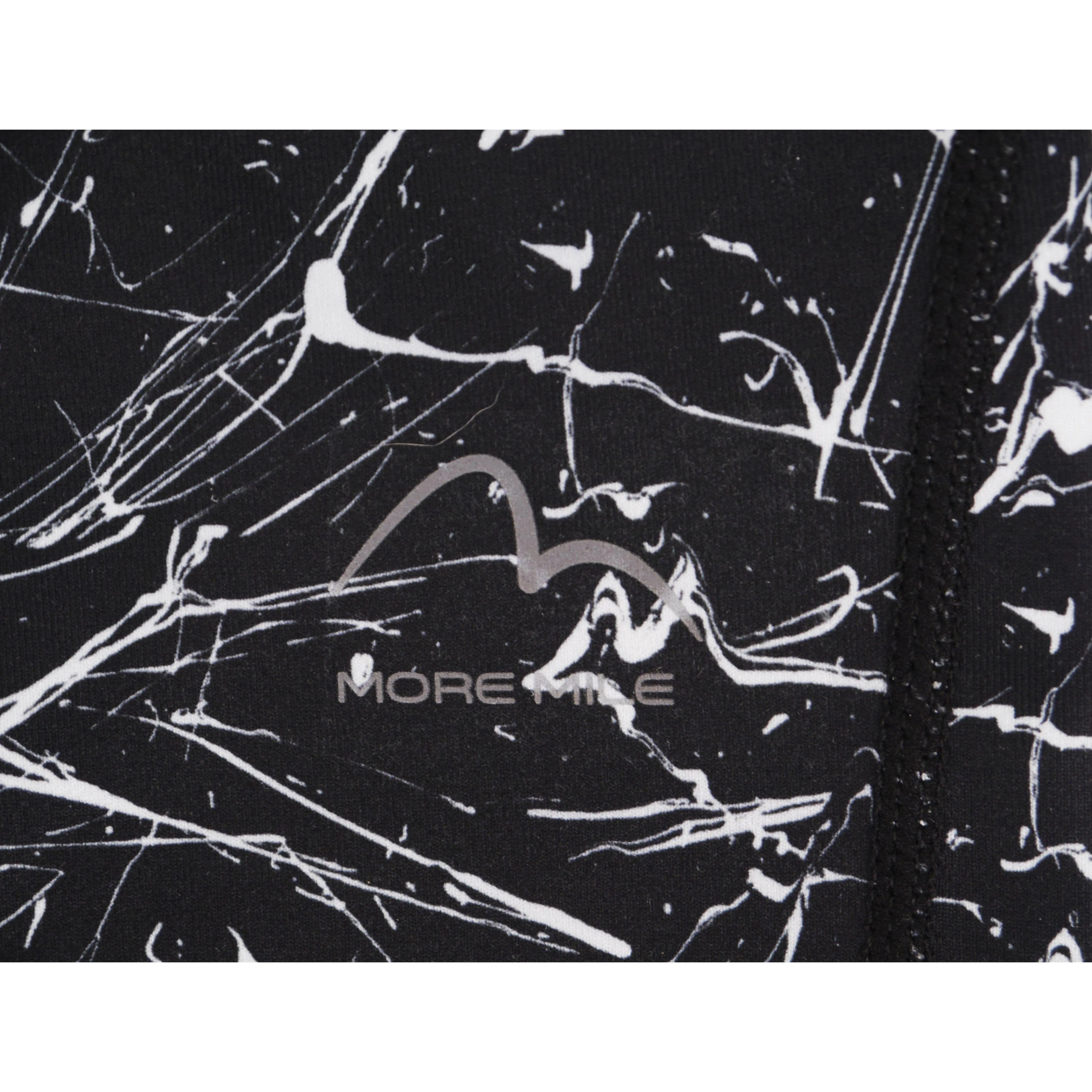 More Mile Go For It Printed Womens Long Running Tights - Black Petite Size Daily Routine Pro Athlete City Walk