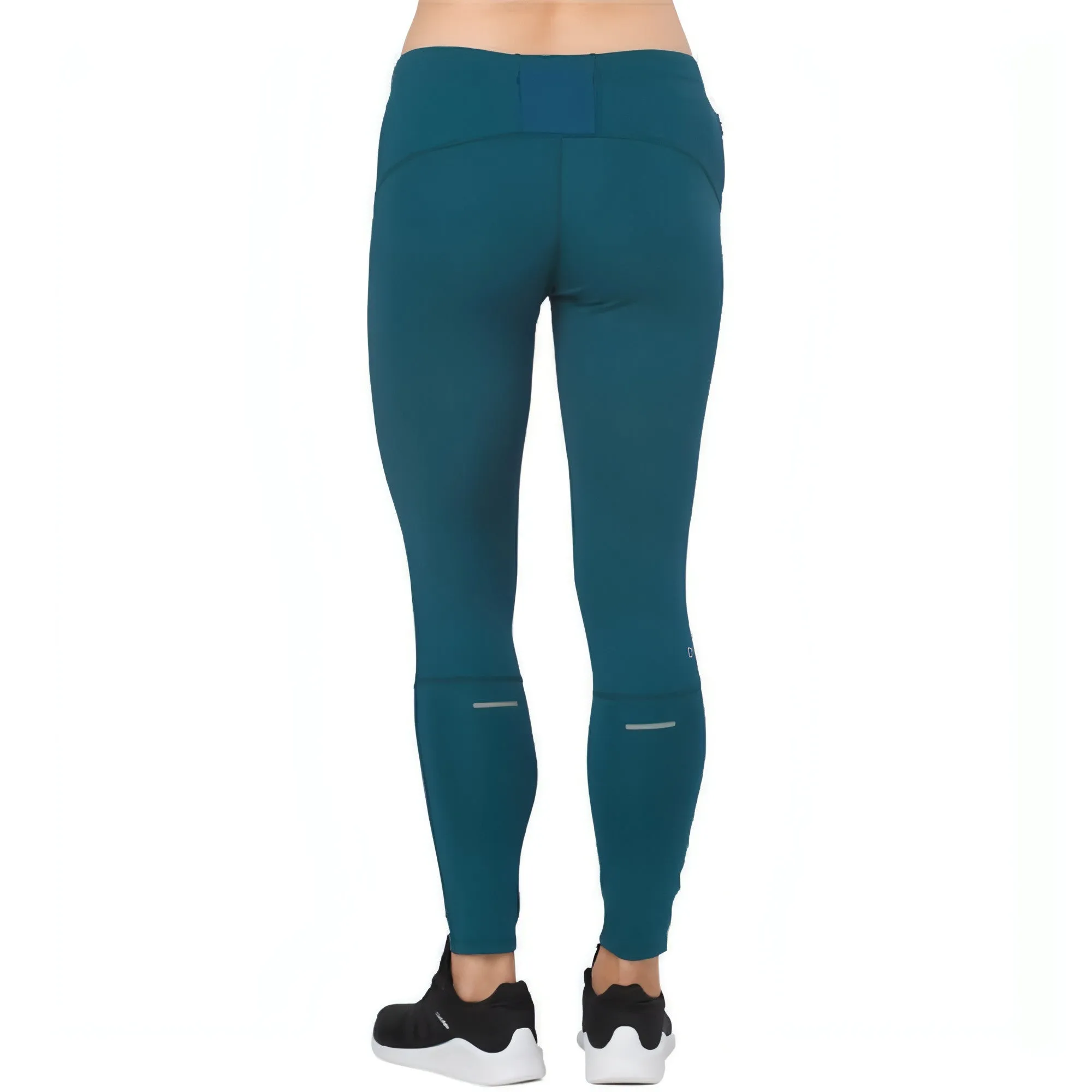 Asics Colour Block Womens 7/8 Running Tights - Blue Rib Knit Beginner Level
