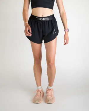 Women's Black 4" Split Shorts Athletic Design Sleepwear