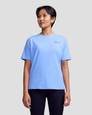 Women's Heritage Organic Cotton T-shirt - Peri Sporty Layers Denim combination