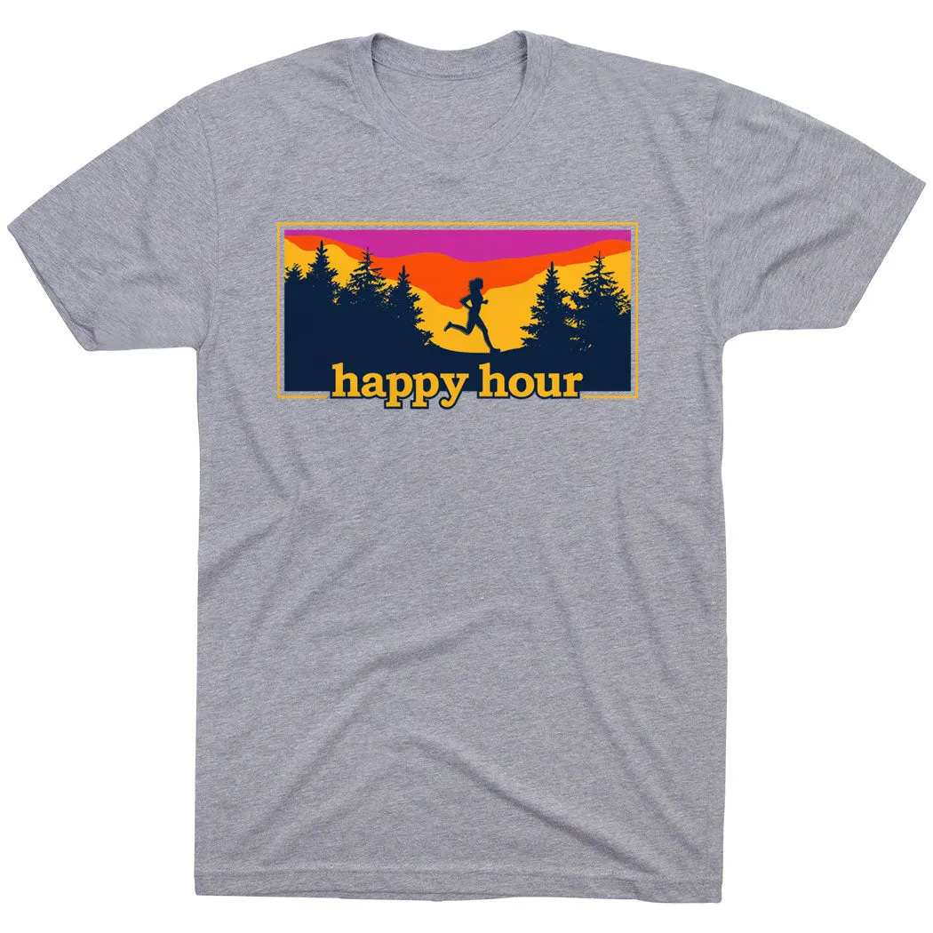 Sleek Look Running Short Sleeve T-Shirt - Happy Hour