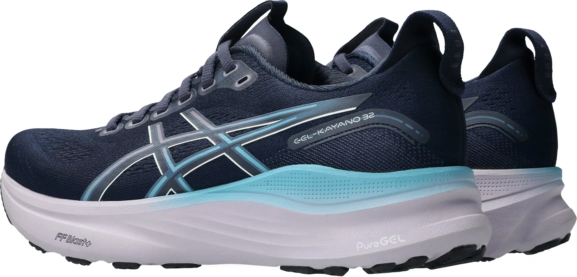 Asics Gel Kayano 32 Womens Running Shoes - Blue Snug Ankle Support