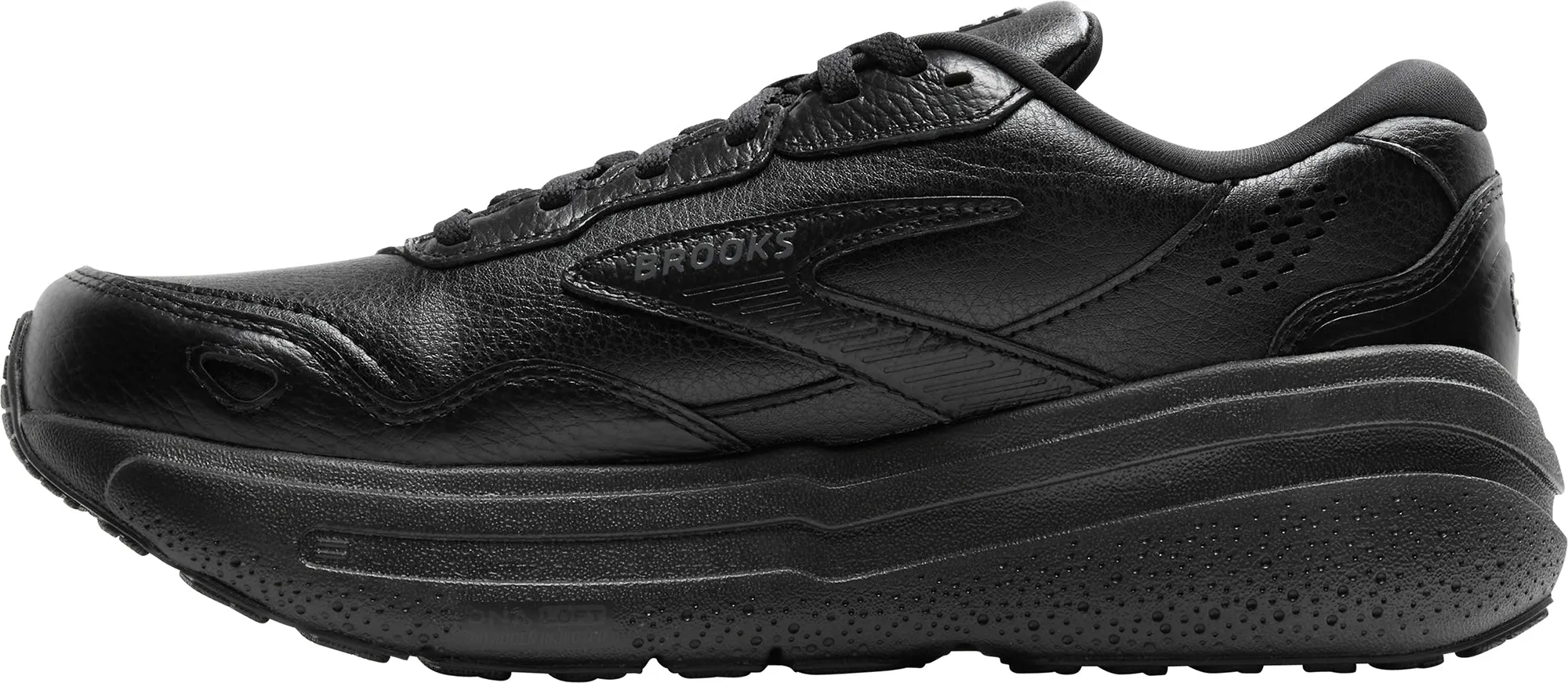 Brooks Ghost Max L Mens Walking Shoes - Black running with a narrow toe box