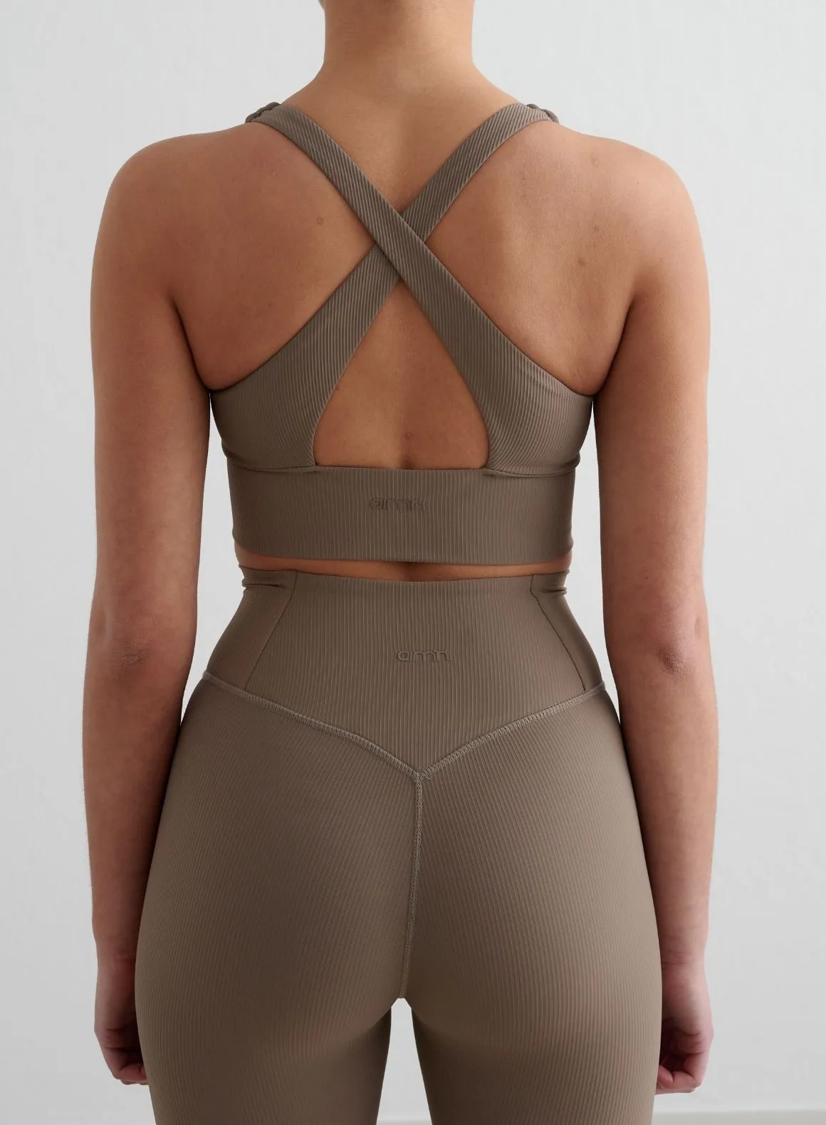 Nougat Ribbed Performance Zipped Bra Breathable Lingerie