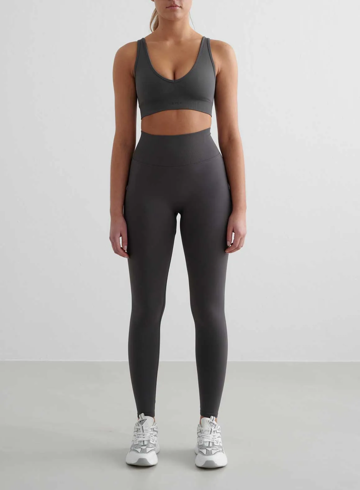 Shadow Grey Shape Seamless Deep Cut Bra Flexible Comfort