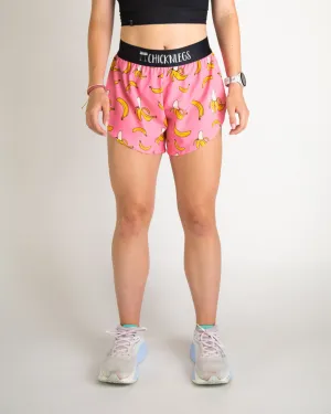 Running Shorts Water - repellent Women's Pink Bananas 4" Split Shorts