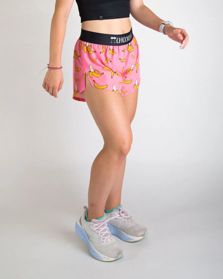 tie-dye look Women's Pink Bananas 4" Split Shorts