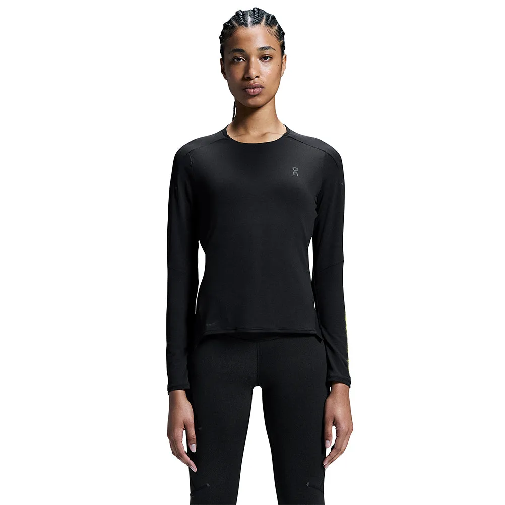On Running Performance Lumos Long Sleeve Women's Running Tee - Black Evergreen Sporty Layer Look
