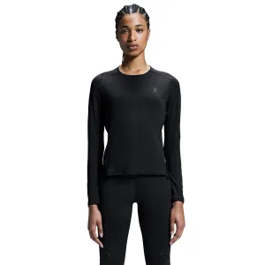 On Running Performance Lumos Long Sleeve Women's Running Tee - Black Evergreen Sporty Layer Look