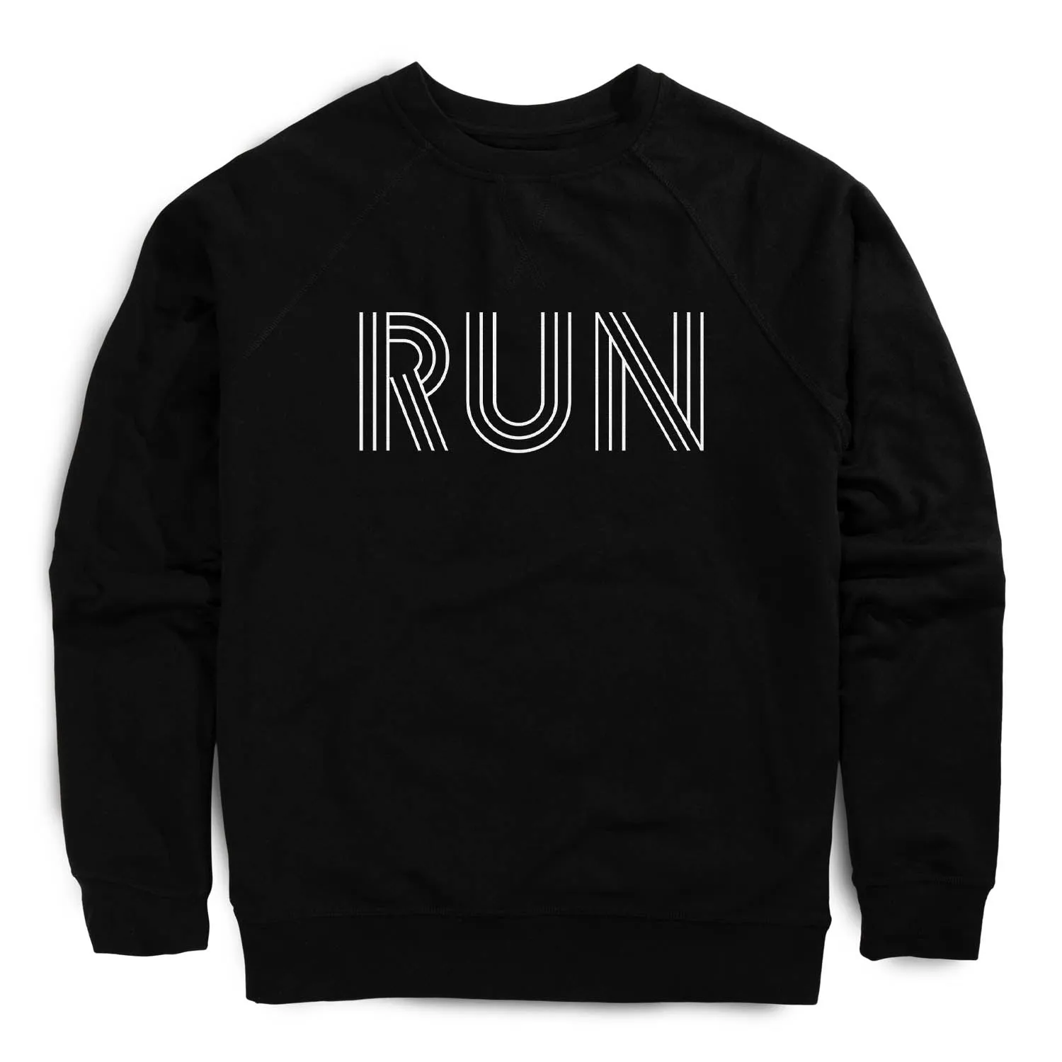 Layering Wear Running Raglan Crew Neck Pullover - Run Lines