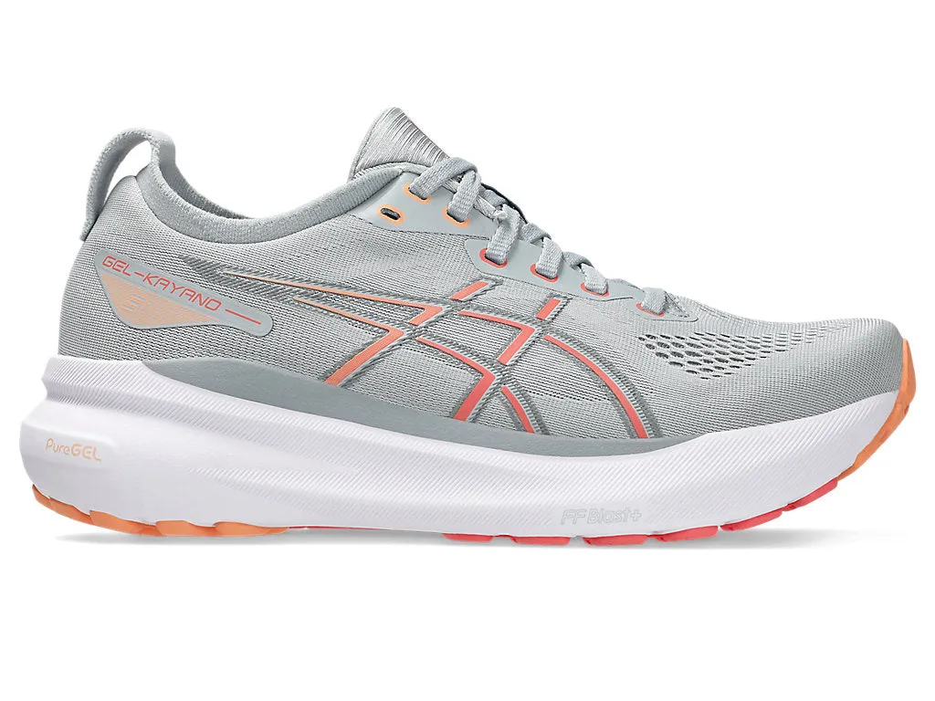 Women's GEL-Kayano 31 WIDE (023 - Piedmont Grey/Papaya) Vibration Damping Tech
