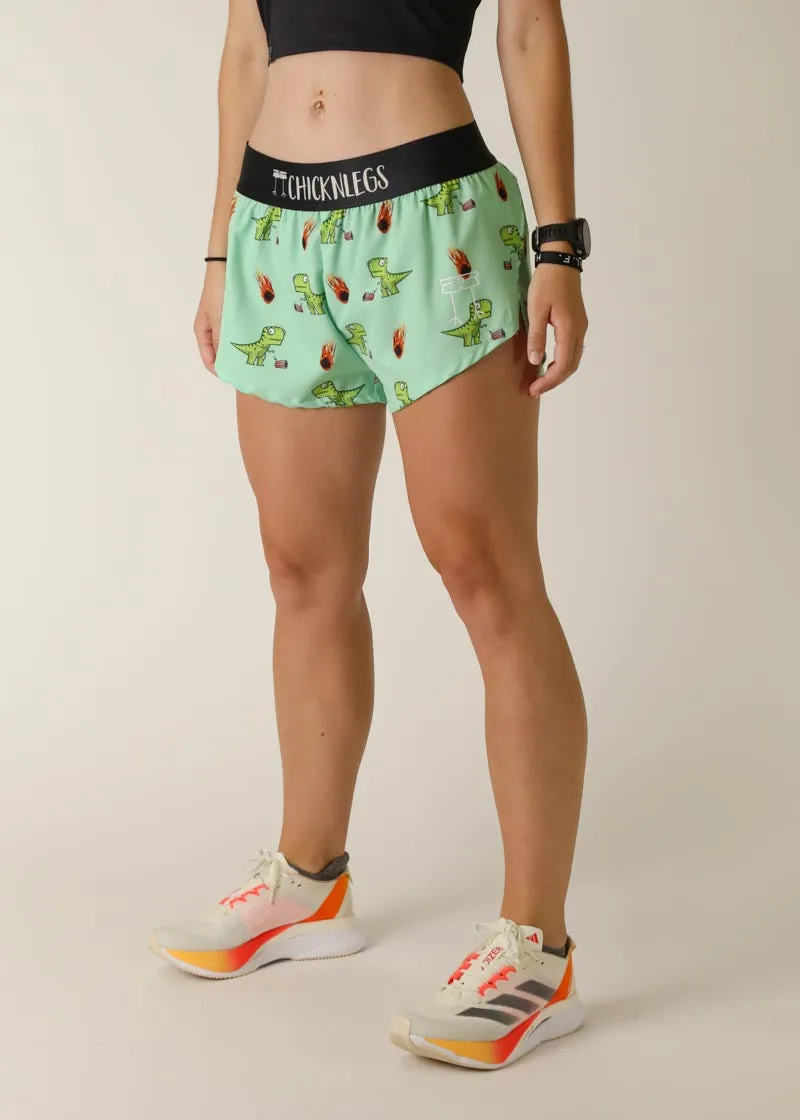 Summer Fashion Casual Style Women's Dino-sore 1.5" Split Shorts