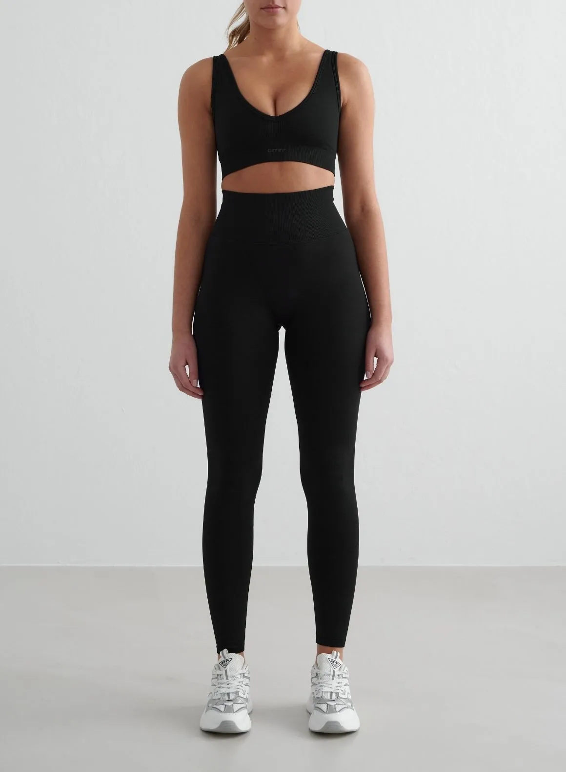 Multicolor Monogrammed seams Black Shape Seamless Deep Cut Bra