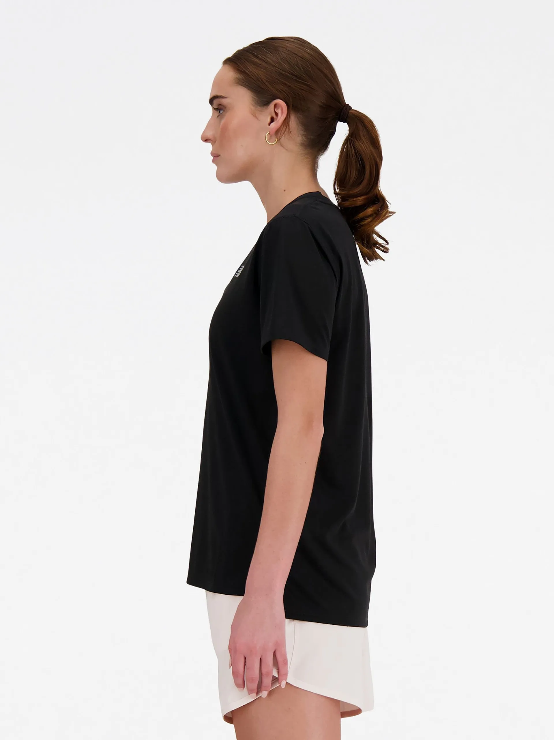 New Balance SE Poly Knit T-Shirt (Womens) - Black Simple and Comfortable