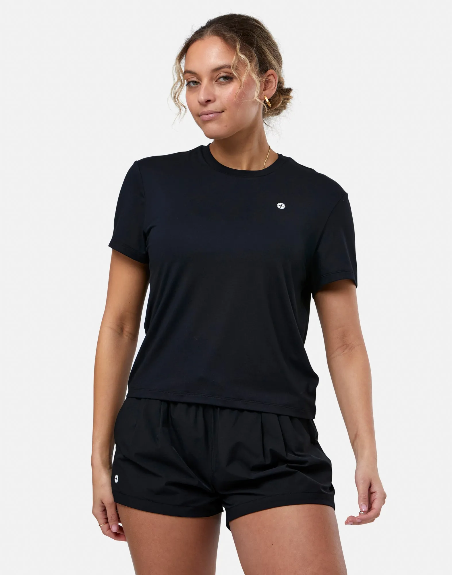 OversizedSilhouette Soft Fit Wear Gym   Coffee Tee (Womens) - Black