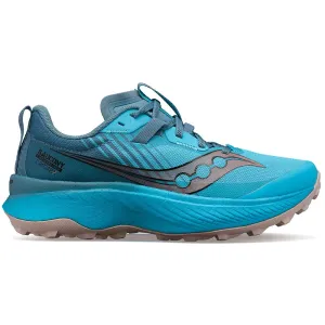 slip on trail sneakers Asymmetric Support Structure Women's Endorphin Edge Trail Shoe- Ocean/Loam- Regular (B)