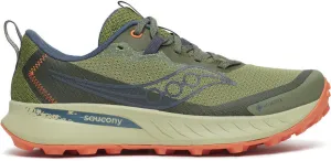Saucony Peregrine 15 GORE-TEX Womens Trail Running Shoes - Green Padded collar design