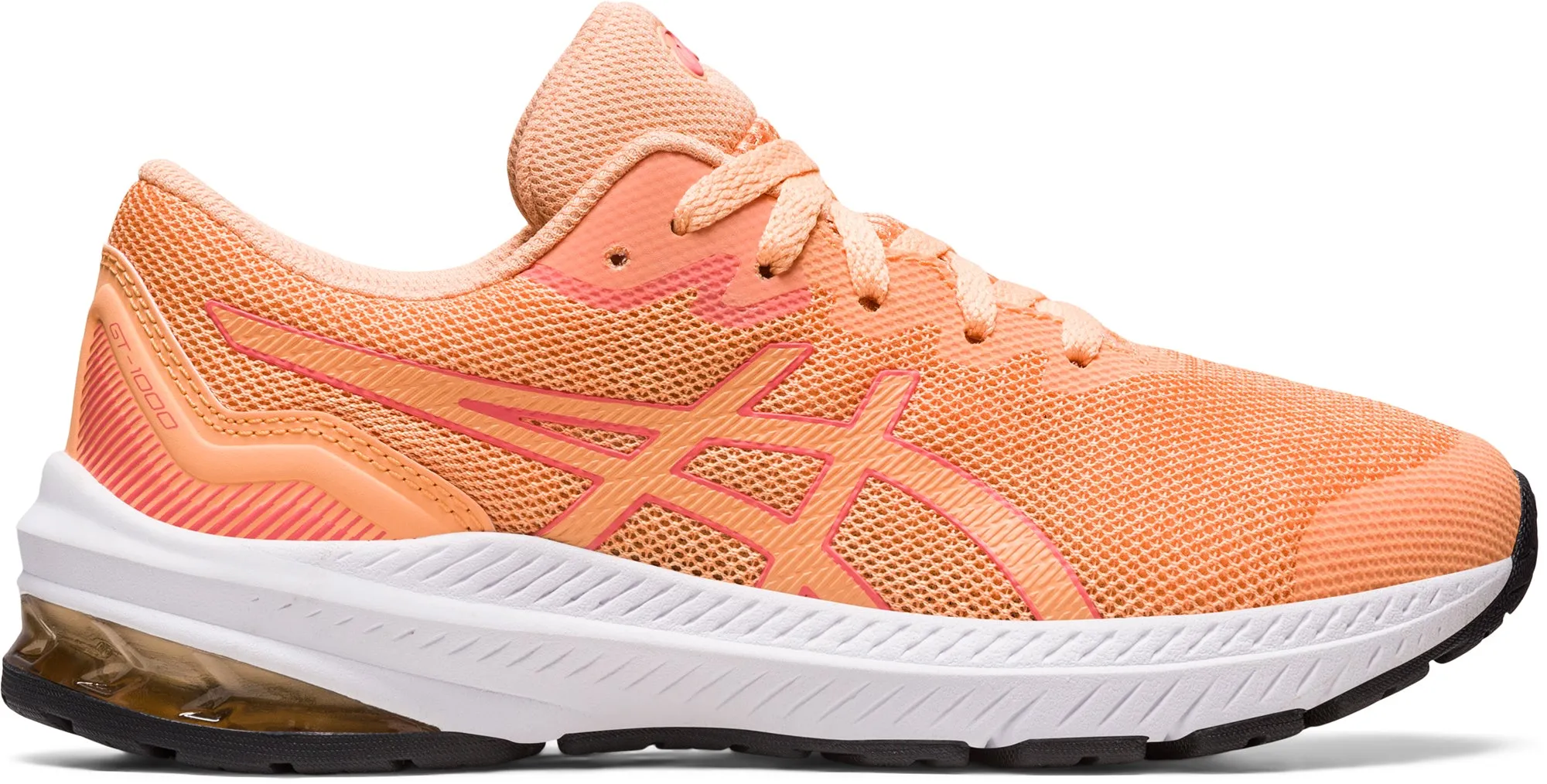 Anti Slip Outsole Pressure Zone Mapping Asics GT 1000 11 GS Junior Running Shoes - Orange