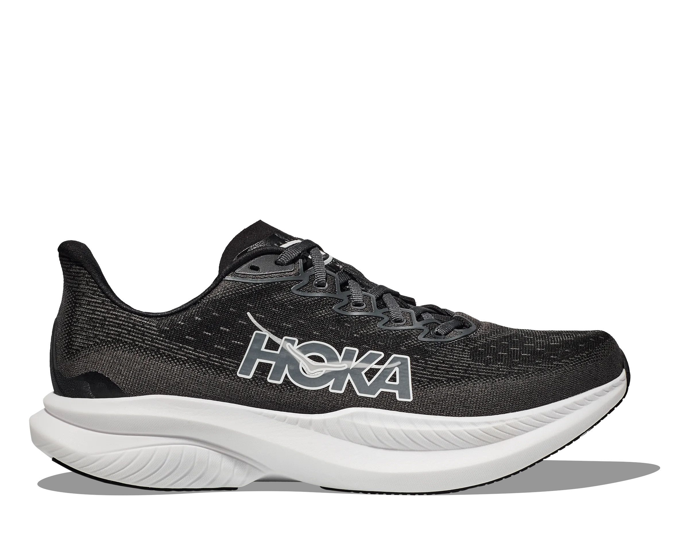 Women's Mach 6 WIDE (BWHT - Black/White) circular track running gear running in sloped tracks shoes