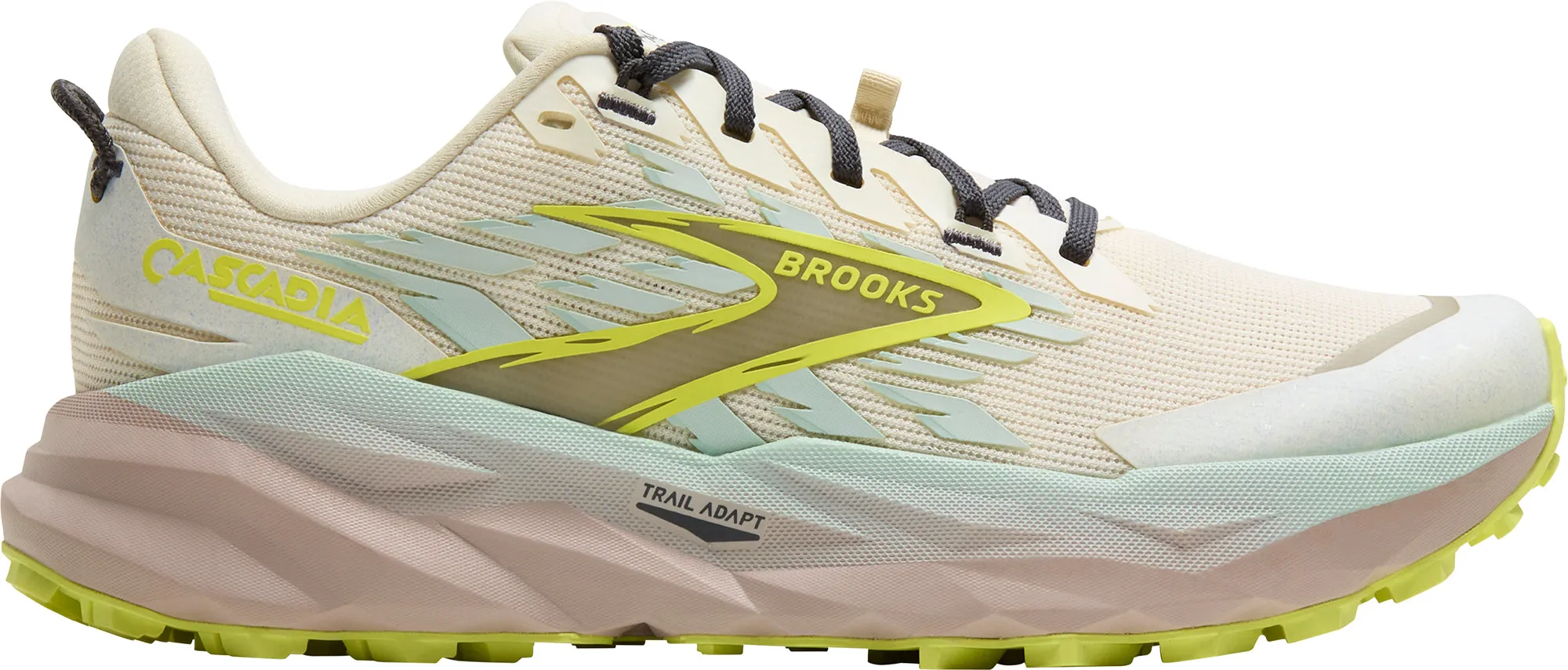 Anti Bacterial Brooks Cascadia 19 Womens Trail Running Shoes - Cream