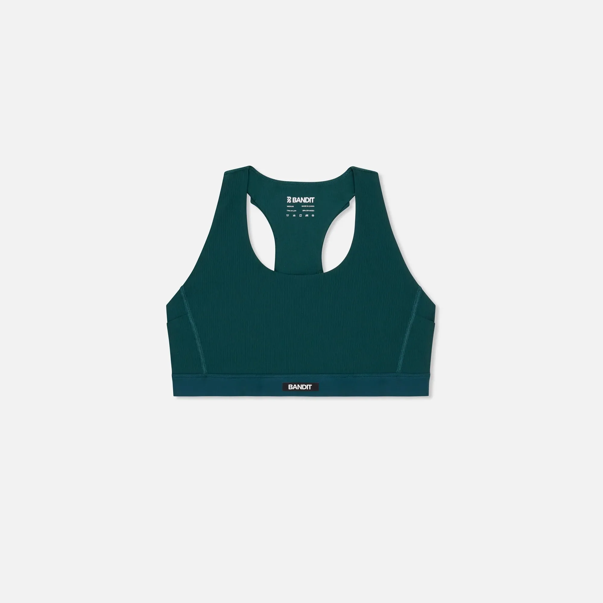 Cadence? Scoop Neck Run Bra - Pine Decorative seams Pilates