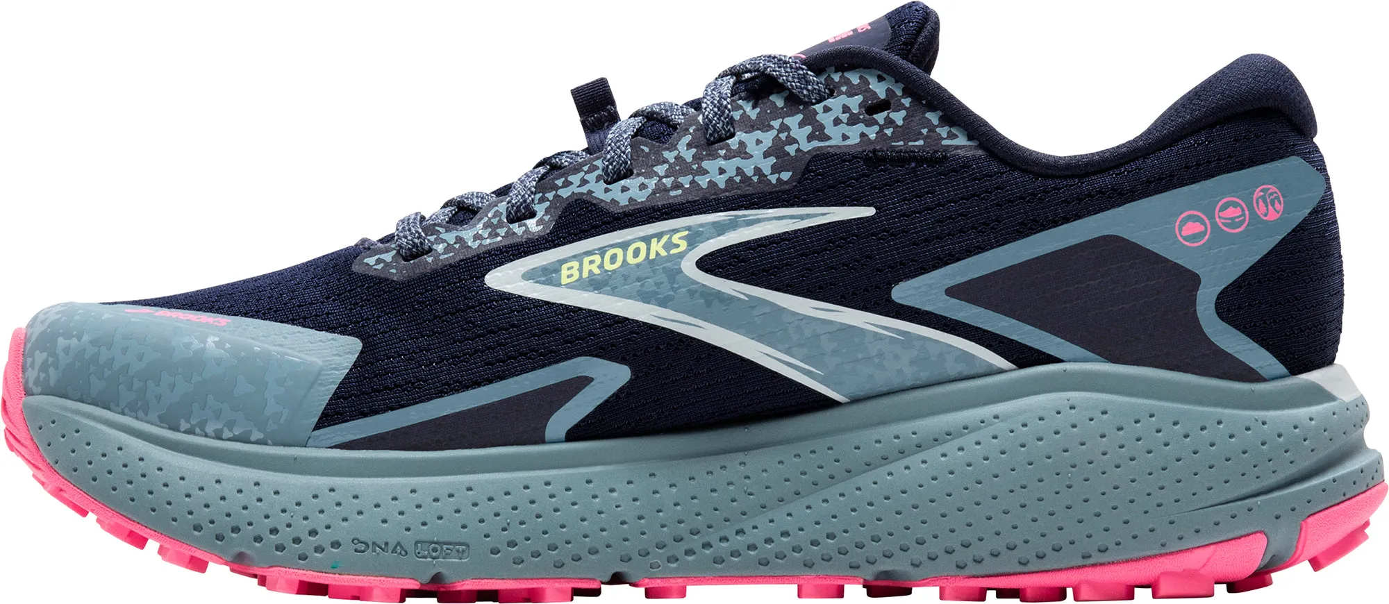 Brooks Divide 5 Womens Trail Running Shoes - Blue running in a cross - country meet shoes