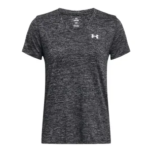 Minimalist Style Under Armour Tech V-Neck Twist Short Sleeve Women's Running Tee - Black