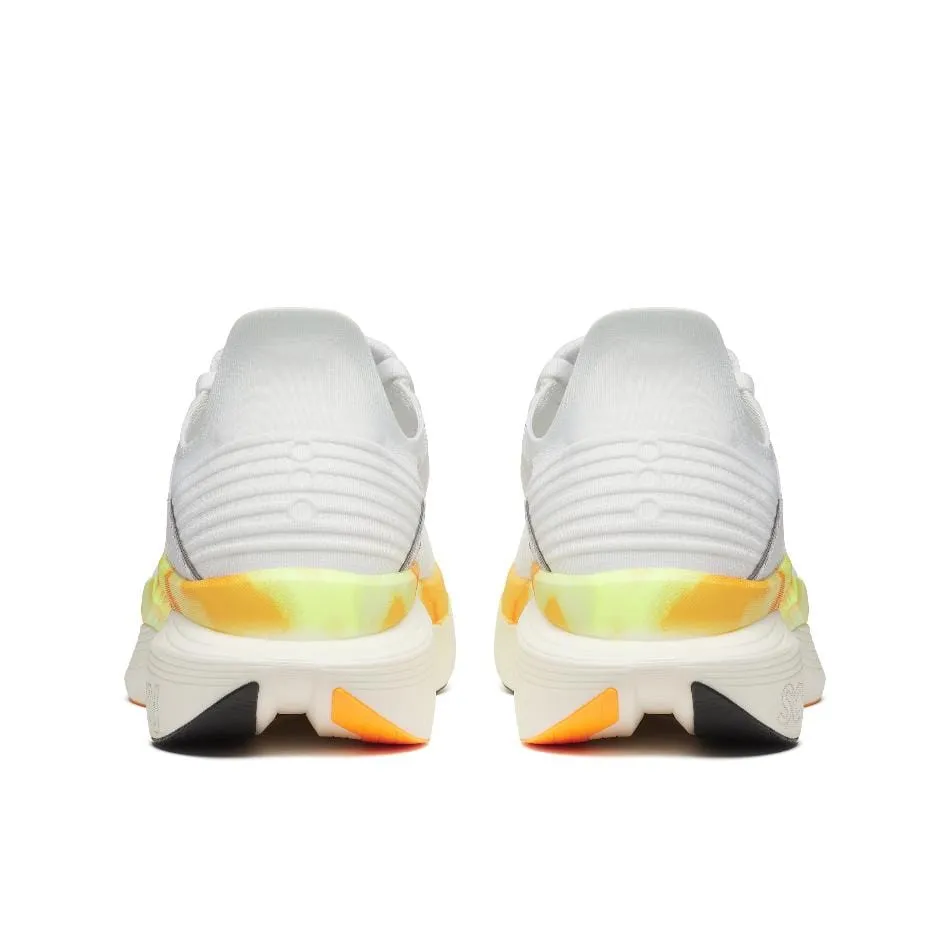 Thermo Regulating Minimalist Profile Saucony Unisex Endorphin Elite 2 Running Shoes in White/Peel SS25