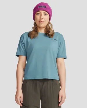 Women's 1987 Organic Cotton T-shirt - Washed Blue stain resistant coating Cozy Layer Fit