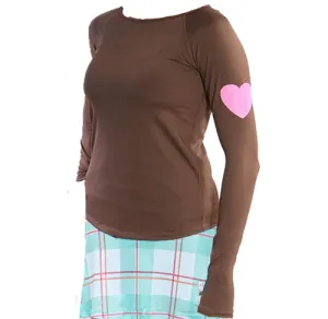 Modern Look Chocolate Run Love Long Sleeve Performance Top Trendy Top