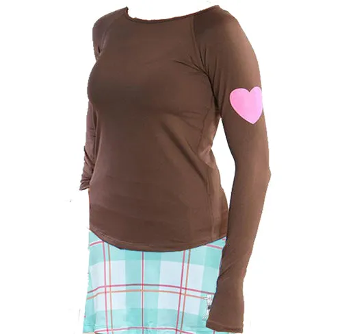 Modern Look Chocolate Run Love Long Sleeve Performance Top Trendy Top